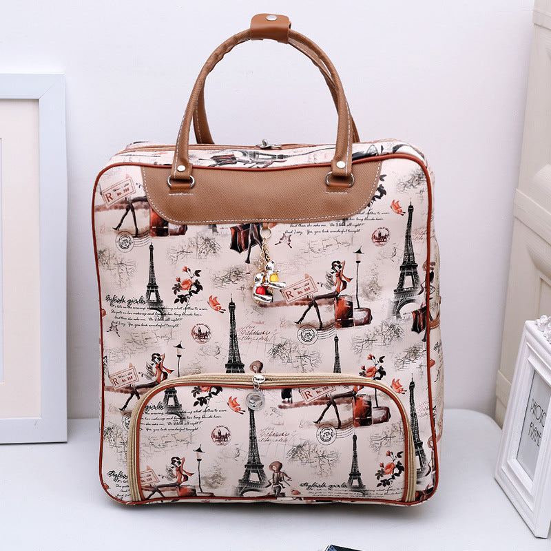 【B-0008】Cartoon travel bag, female hand luggage bag, PU short distance travel student luggage bag, travel bag, large capacity waiting for delivery bag