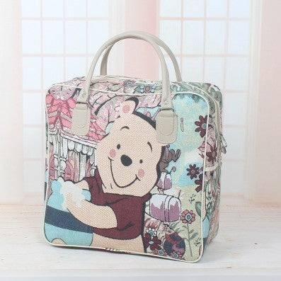 【B-0008】Cartoon travel bag, female hand luggage bag, PU short distance travel student luggage bag, travel bag, large capacity waiting for delivery bag