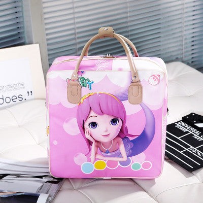 【B-0008】Cartoon travel bag, female hand luggage bag, PU short distance travel student luggage bag, travel bag, large capacity waiting for delivery bag