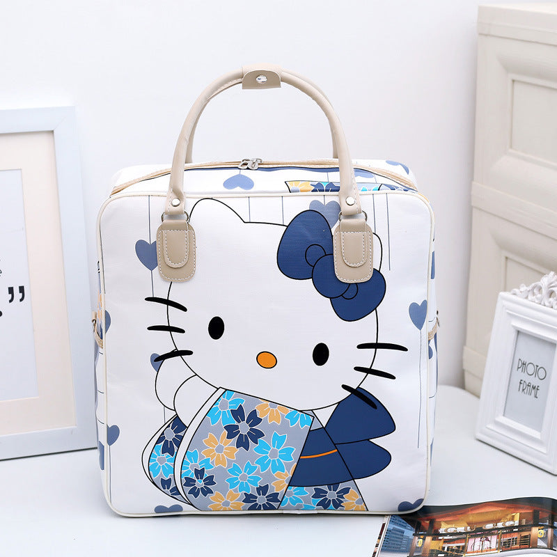 【B-0008】Cartoon travel bag, female hand luggage bag, PU short distance travel student luggage bag, travel bag, large capacity waiting for delivery bag