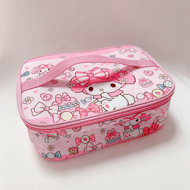 Japanese cute cartoon l student lunch box bag Large size lunch box insulation bag Corner biological large capacity storage bag