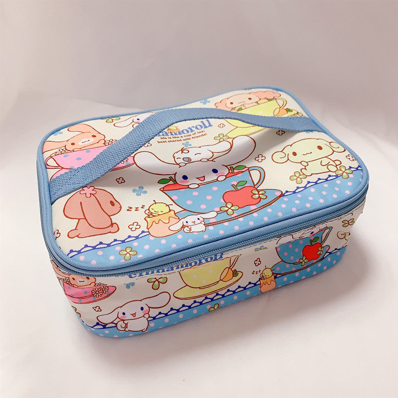 Japanese cute cartoon l student lunch box bag Large size lunch box insulation bag Corner biological large capacity storage bag