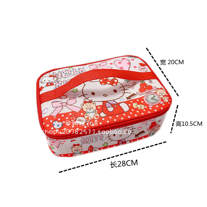 Japanese cute cartoon l student lunch box bag Large size lunch box insulation bag Corner biological large capacity storage bag