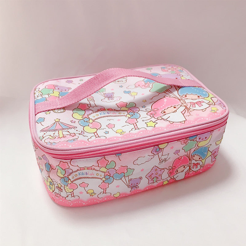 Japanese cute cartoon l student lunch box bag Large size lunch box insulation bag Corner biological large capacity storage bag