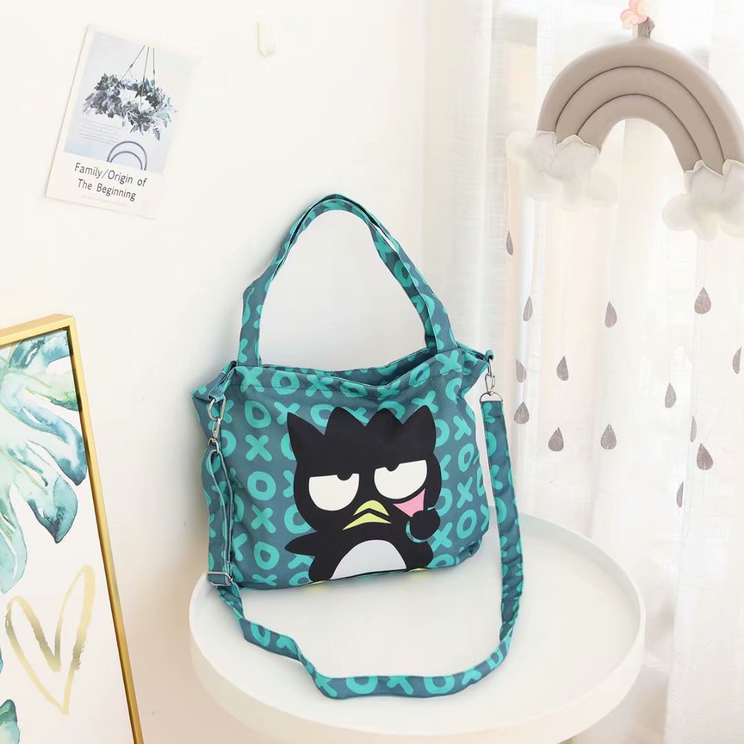 Girl Heart Cute Cartoon Dual Use One Shoulder Crossbody Bag Canvas Bag Portable Carrying Bag Mommy Bag Student Study Bag