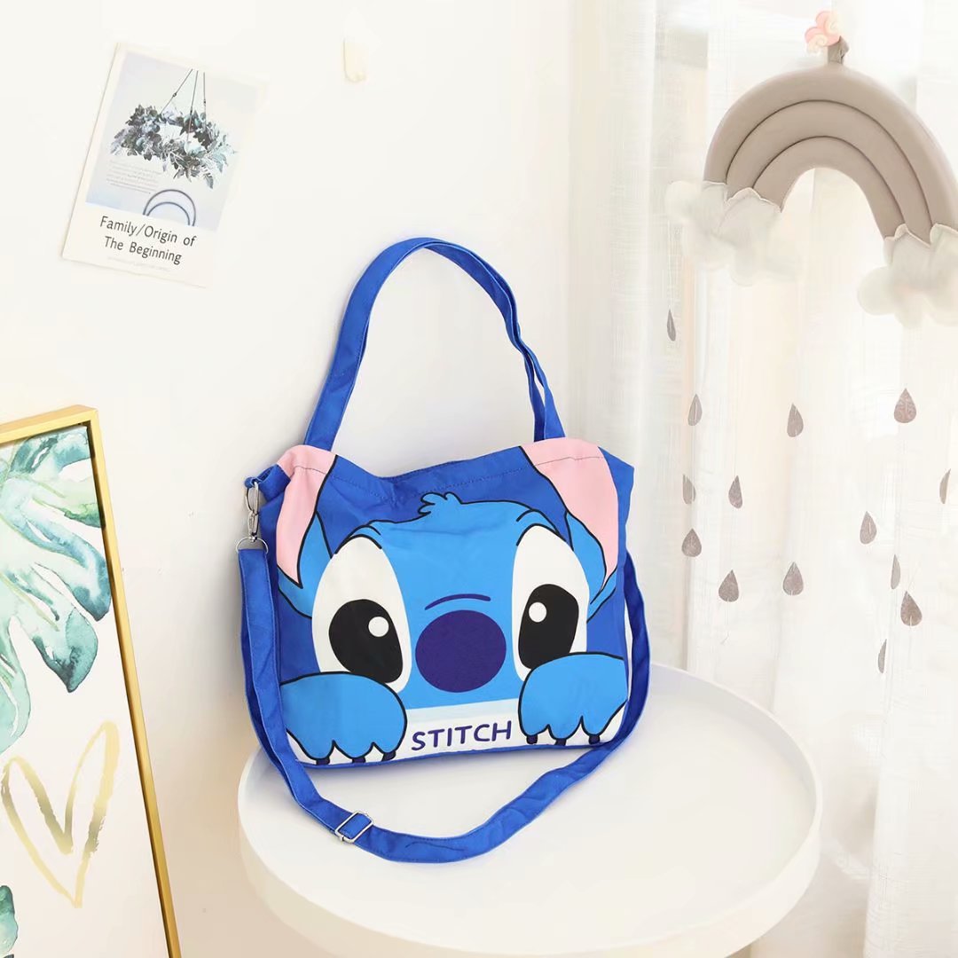 Girl Heart Cute Cartoon Dual Use One Shoulder Crossbody Bag Canvas Bag Portable Carrying Bag Mommy Bag Student Study Bag