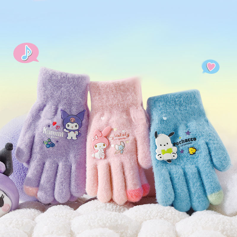 【DU-0018】Sanliou Children's Gloves Winter Boys and Girls Cute Pacha Dog Melody Warm and Cold Resistant Five Fingers Student Frost Protection