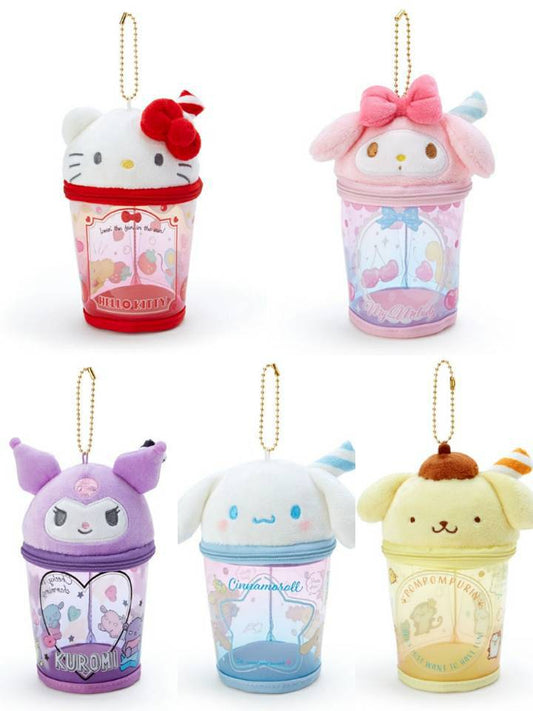 Cartoon cup coin purse PVC plush doll head type storage bag pendant kulomi KT cat bag small wallet