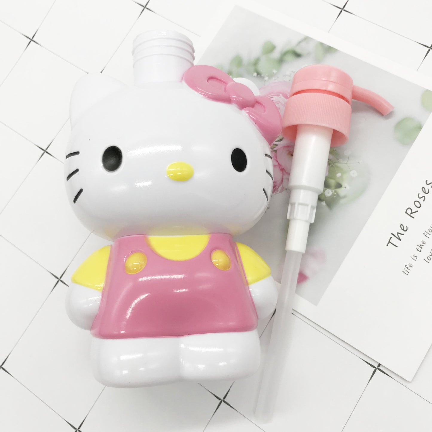 【T-0025】Cartoon bottle stereo cat press bath bottle shampoo hand sanitizer detergent storage bottle