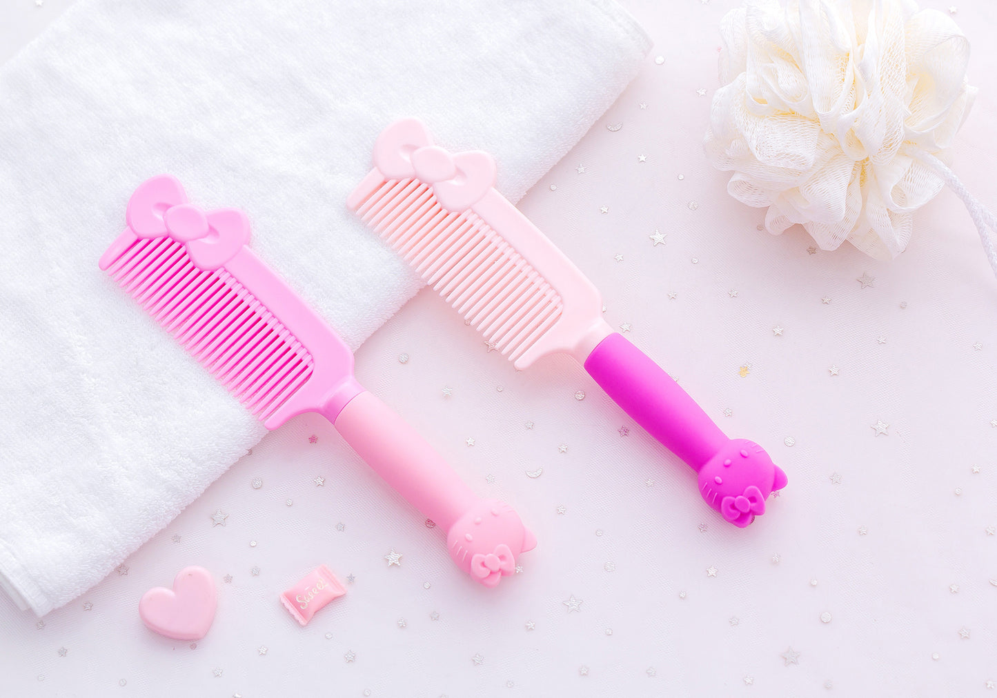 Cartoon Silicone Handle Straight Hair Comb Bow Knot Hairdressing Comb Anti static Massage Comb ML KL