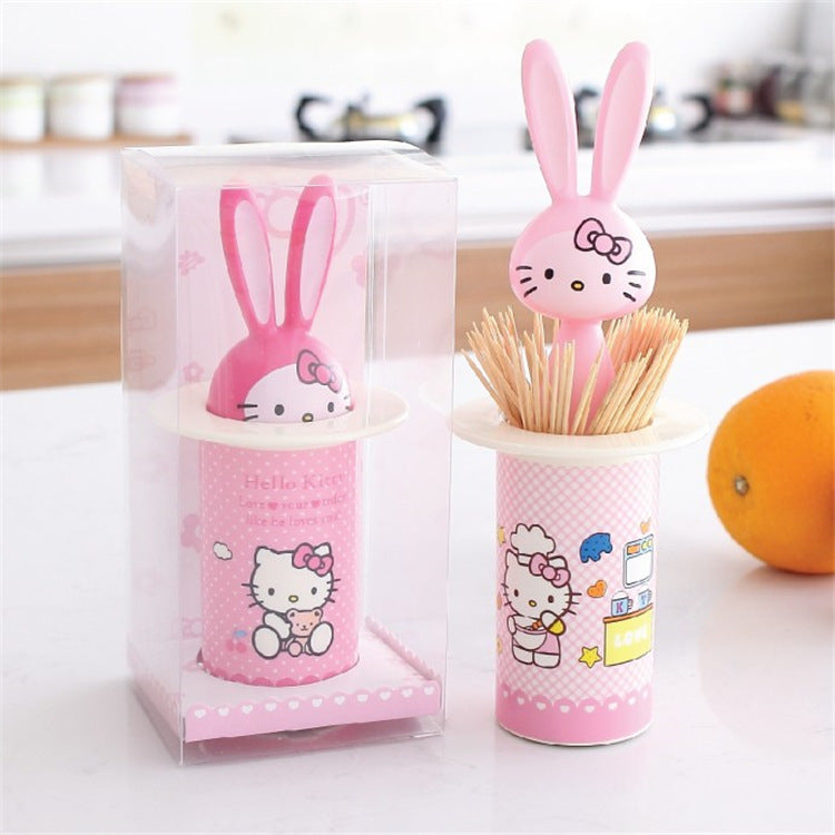 Cartoon cute household creative toothpick holder living room toothpick holder KITTY simple automatic shrink toothpick box