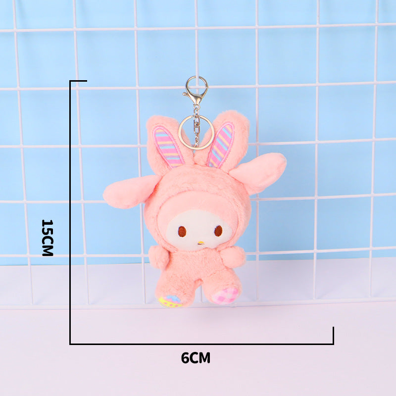 Kuromi Cute Crossdressing Sanrio Plush Doll Keychain Jade Gui Dog Pendant Doll Boutique Grab Doll