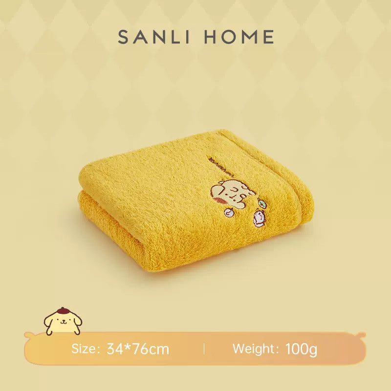 【T-0003】Sanli towel Sanrio kulomi towel couple face towel pudding dog cotton face towel hand embroidery face towel