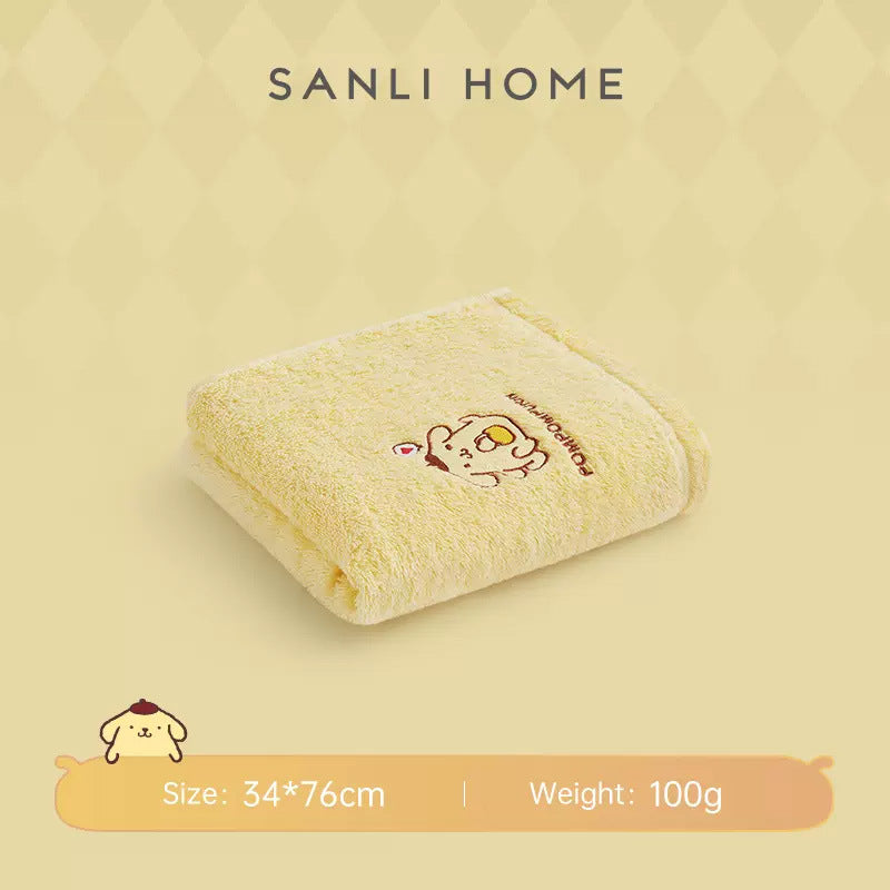 【T-0003】Sanli towel Sanrio kulomi towel couple face towel pudding dog cotton face towel hand embroidery face towel