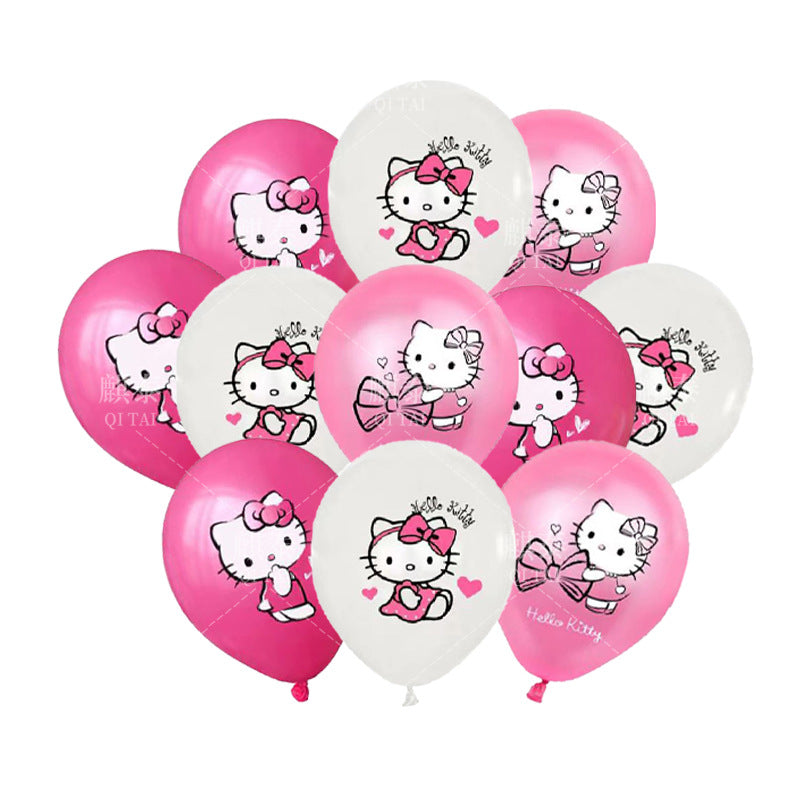 Hello Kitty Latex Balloon Set for Birthday Party Decoration with Sanrio Theme Balloon