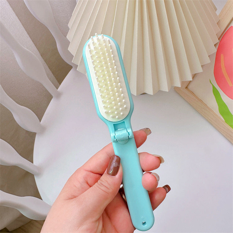 【DU-0053】New ugly fish cute mini girl heart hairdressing comb portable travel portable folding massage comb