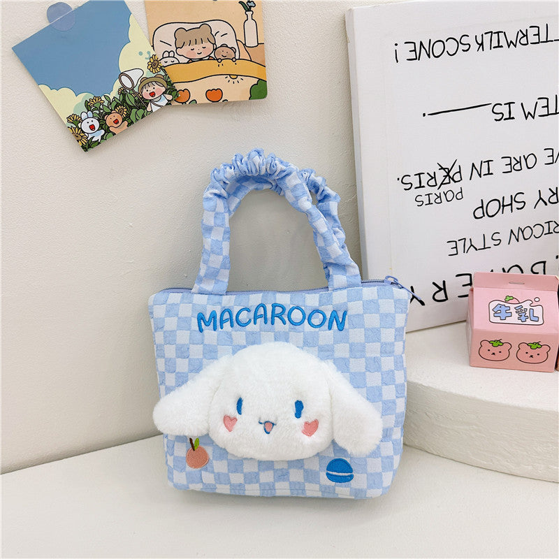 【B-0042】2023 Autumn and Winter New Cartoon Plush Doll Hand Carrying Small Bag Girl's Heart Zipper Student Mobile Phone Storage Bag