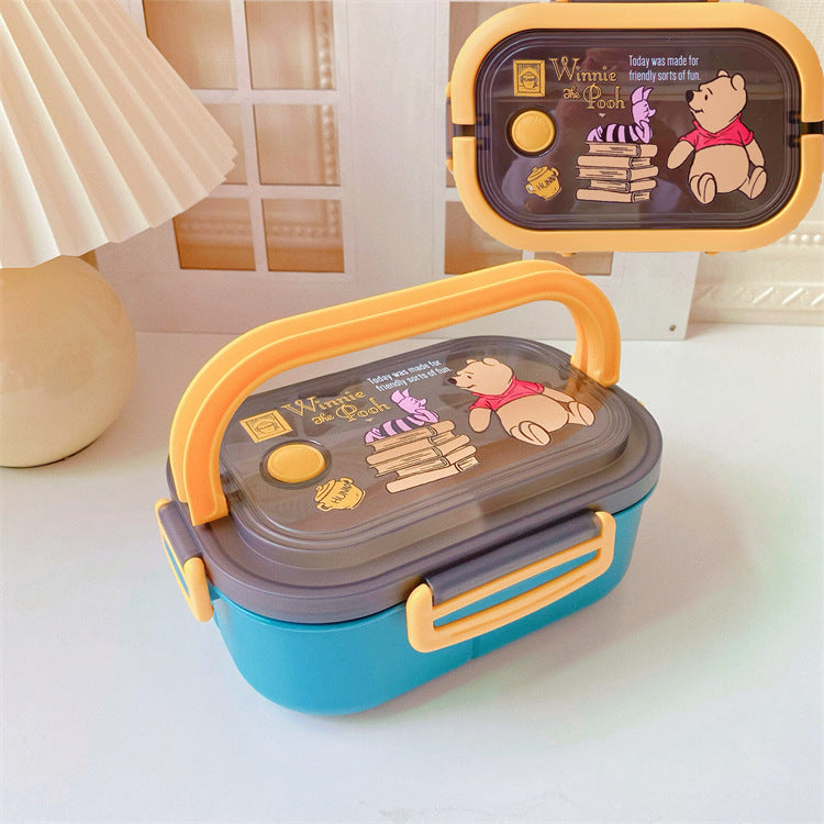 【BT-0002】Japanese cute girly heart double-layer kulomi handheld lunch box, bento box, portable divider, sealed fresh-keeping box, lunch box