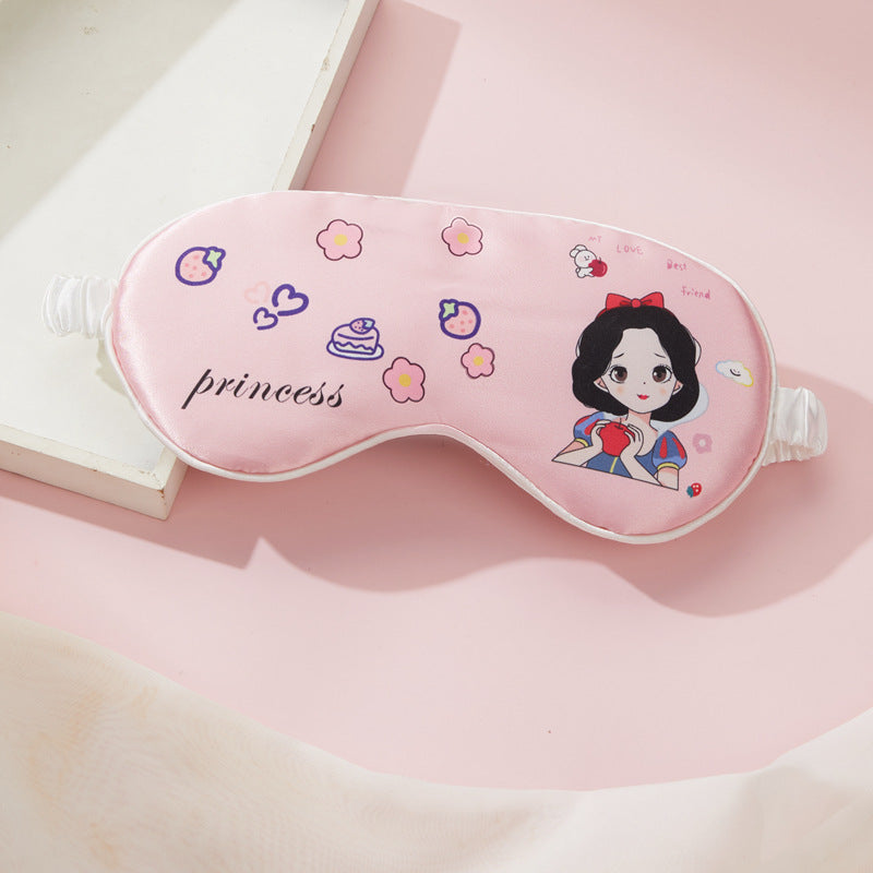 Double-sided silk eye mask lunch break shading cartoon cute strap travel eye protection breathable to relieve fatigue.