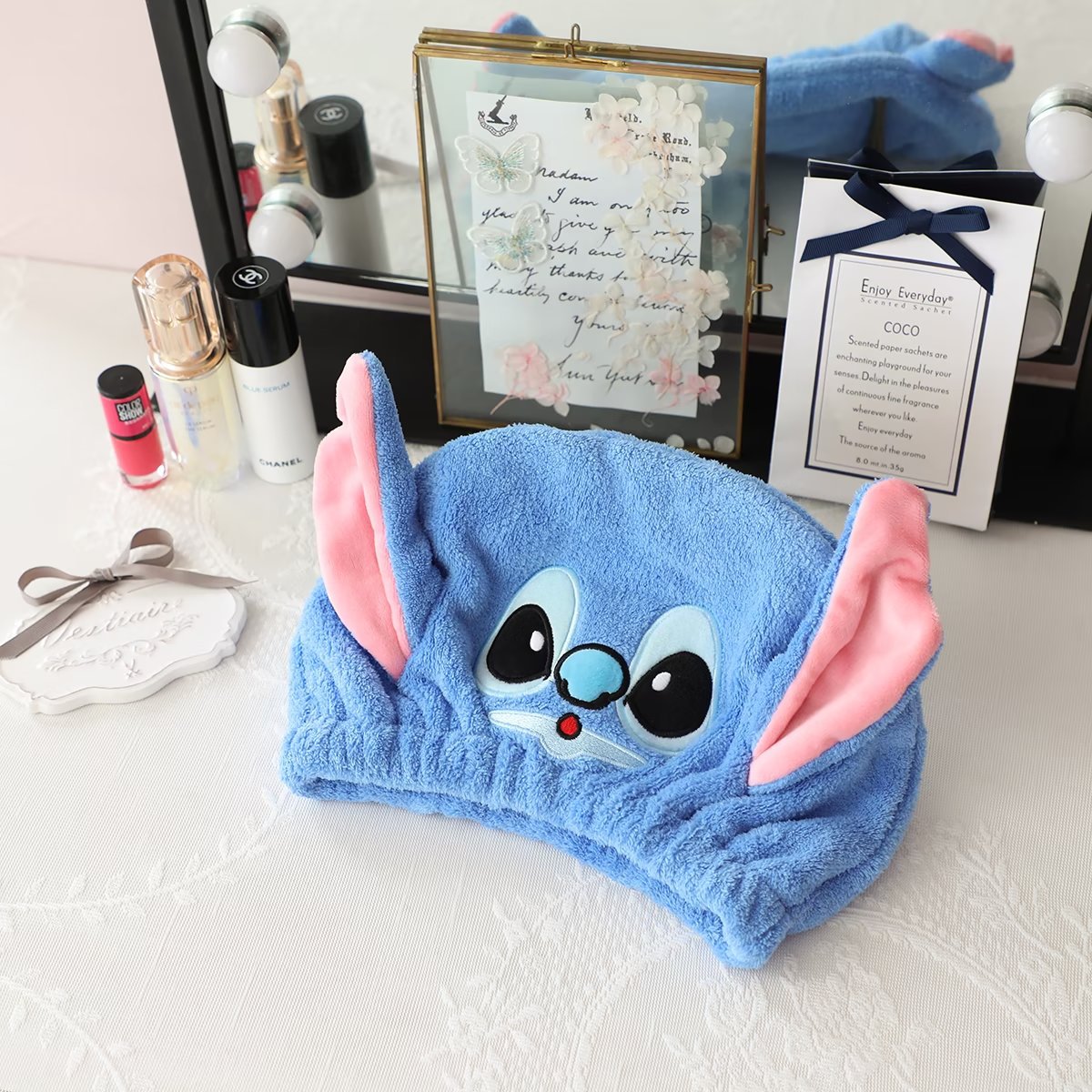 Cartoon cute little devil ugly fish Melody Ditti plush dry hair cap absorbent shower cap shampoo quick dry cap dry hair towel