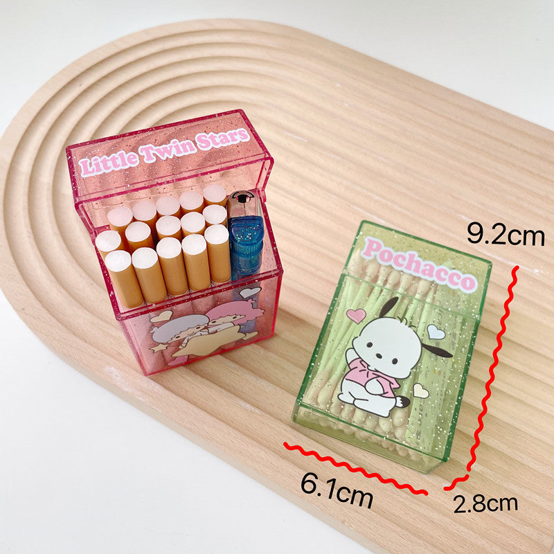 2023 New Japanese Cute 20 Pack Cigarette Box Personalized Creative Cigarette Box Portable Small Cotton Stick Box