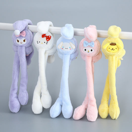 Warm earmuffs, Douyin, the same rabbit ears, a pinch will move cartoon cold wind, children's ear warming hat