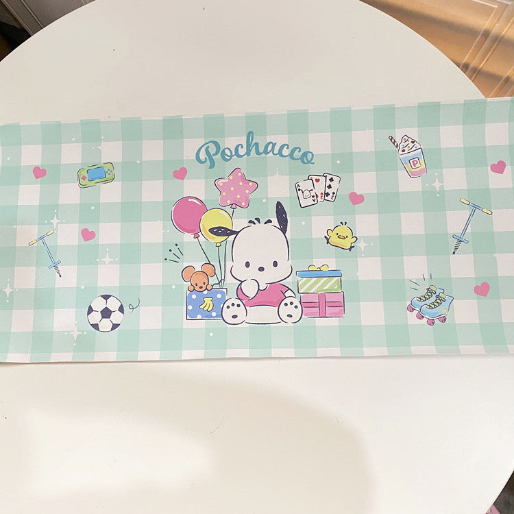 Small white dog cartoon girl heart waterproof table mat Kulomi student dormitory office desktop decorative mat placemat