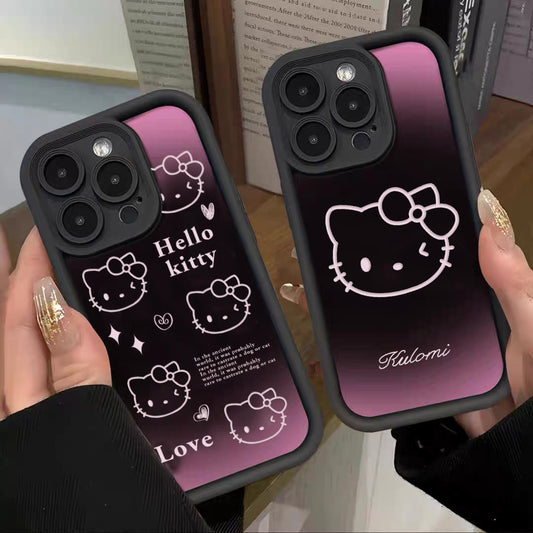 Dark Purple Kitty Premium Apple 14/xs Phone Case 13promax Silicone 11/12 Anti Drop xsmax Soft x