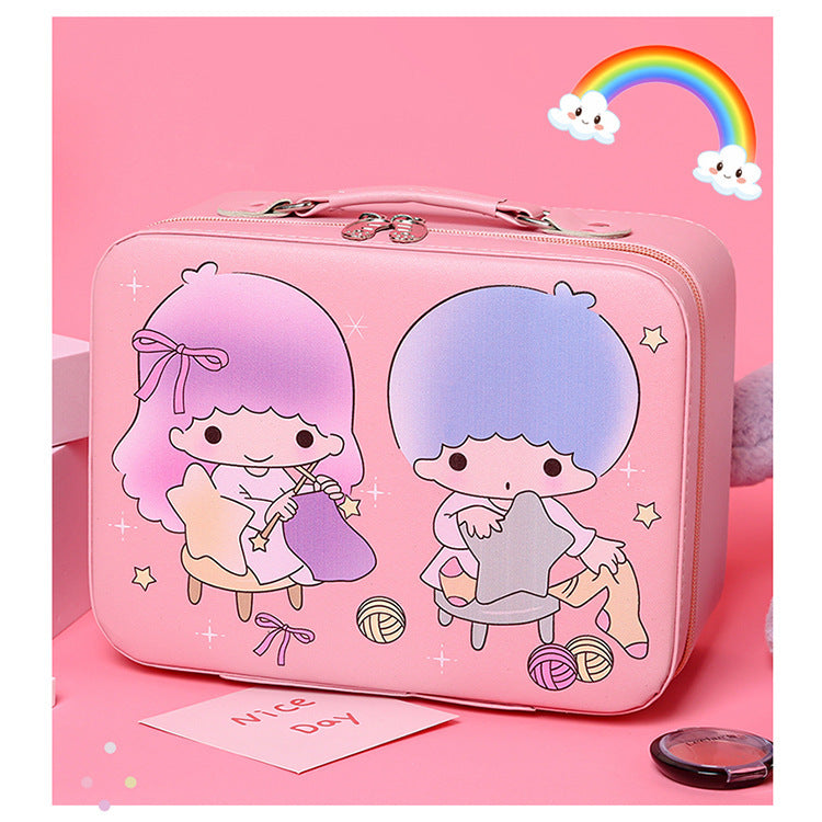 Cute Cartoon Kuromi Makeup Bag Large Capacity Portable Sanrio Makeup Box Colorful Makeup Guka Storage Box Wholesale