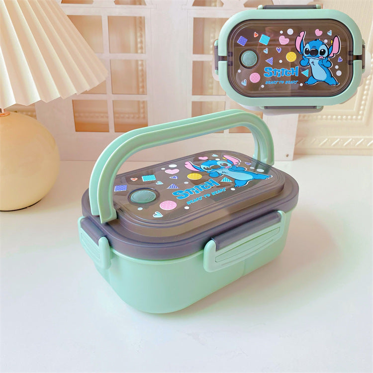 【BT-0002】Japanese cute girly heart double-layer kulomi handheld lunch box, bento box, portable divider, sealed fresh-keeping box, lunch box