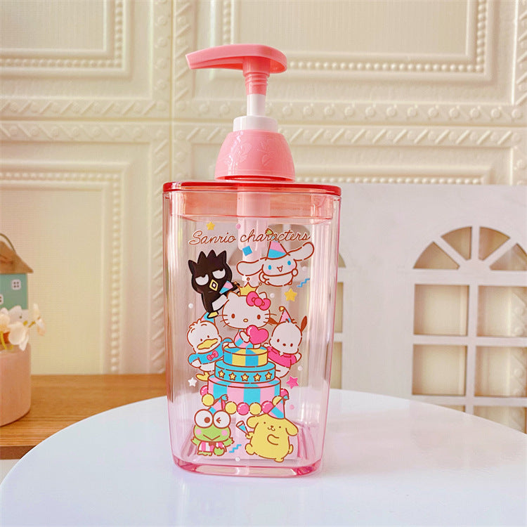 【T-0013】Japanese cartoon cute lotion bottle press plastic empty bottle laundry detergent shower gel portable travel sub bottle