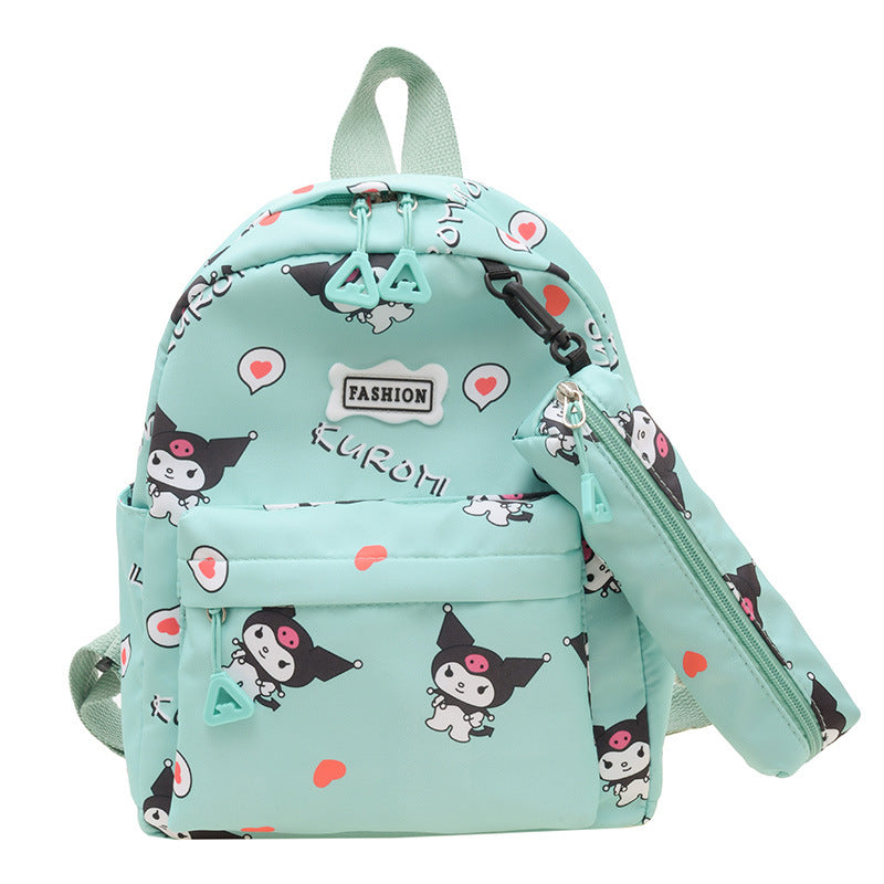 Cartoon printed backpack for kindergarten babies 2023 New cute girl graffiti minimalist backpack trend