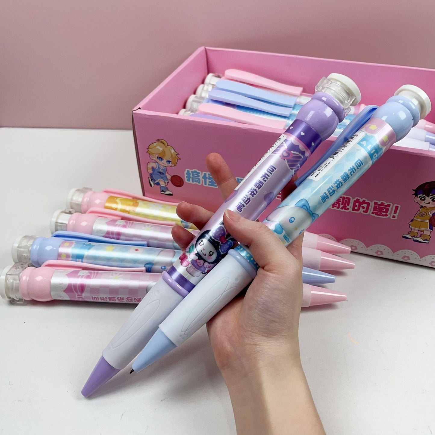 Cross border Sanrio Super Large Ballpoint Pen Big Mac Medium Oil Pen 0.7mm Black Core Funny New Strange Primary School