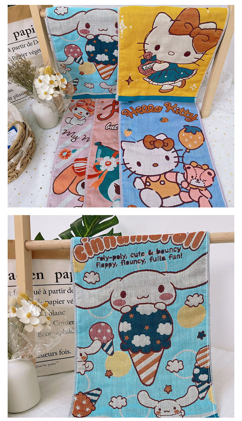 Children's Towels Kindergarten Boys and Girls' Face Wash Towels Household Soft and Absorbent Cartoon Cute Small Towels