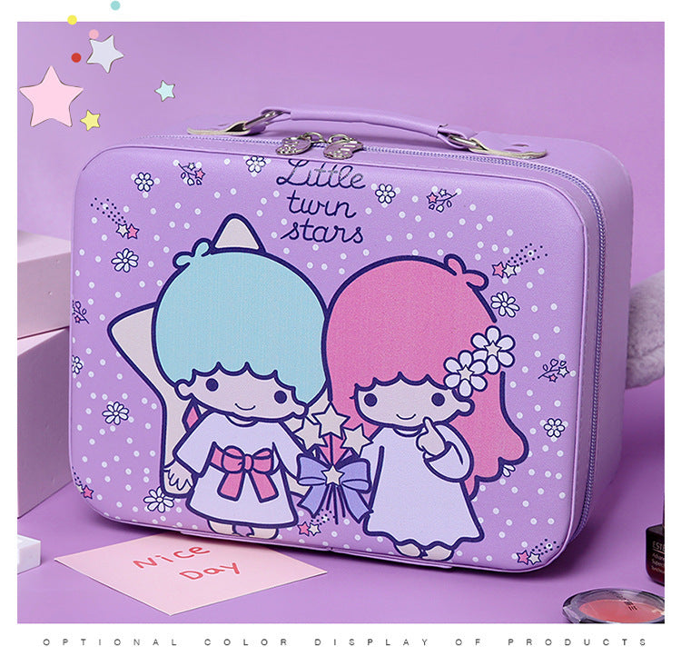 Cute Cartoon Kuromi Makeup Bag Large Capacity Portable Sanrio Makeup Box Colorful Makeup Guka Storage Box Wholesale