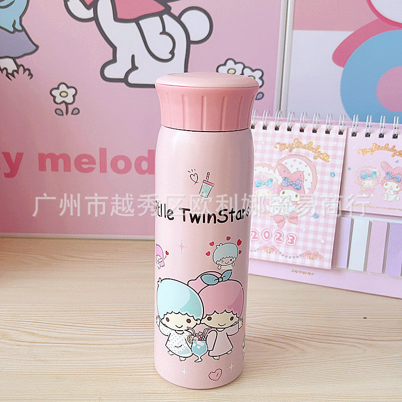 Cartoon mug portable 304 stainless steel direct drinking cups, large-capacity student drinking cups, innovative new tea cups.