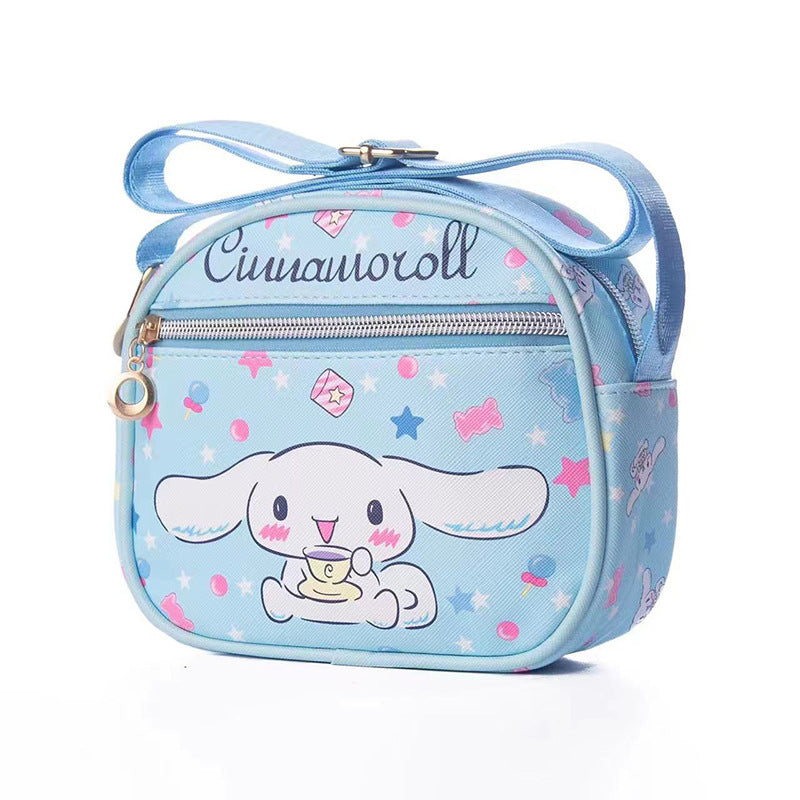 【B-0028】Korean cartoon INS kids mini shoulder cross-body bag leather waterproof zipper key ID storage bag