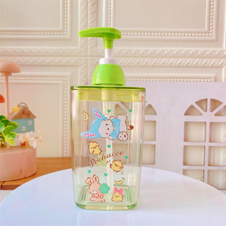 【T-0013】Japanese cartoon cute lotion bottle press plastic empty bottle laundry detergent shower gel portable travel sub bottle