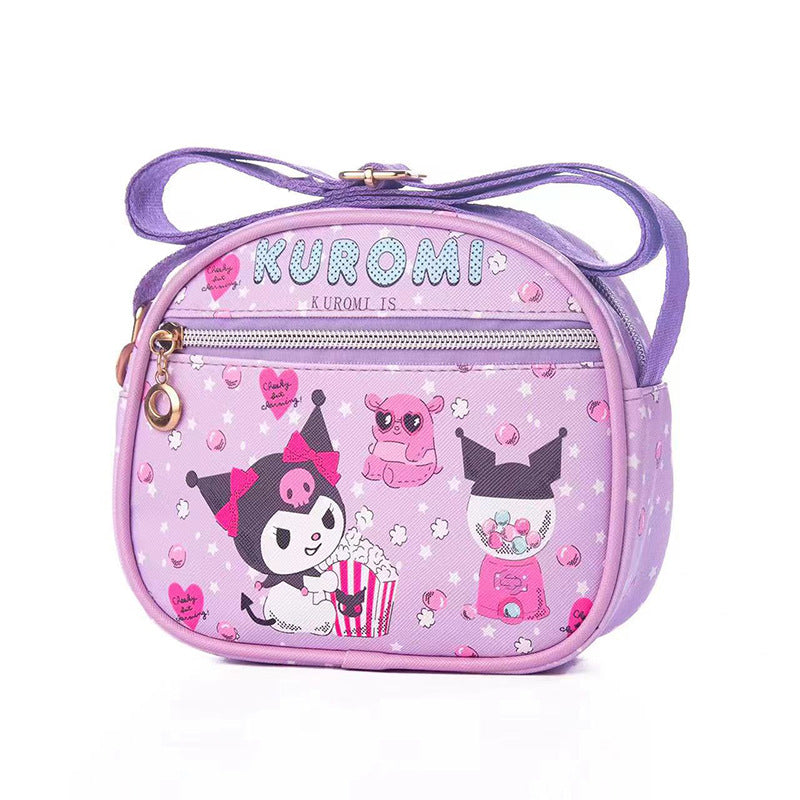 【B-0028】Korean cartoon INS kids mini shoulder cross-body bag leather waterproof zipper key ID storage bag