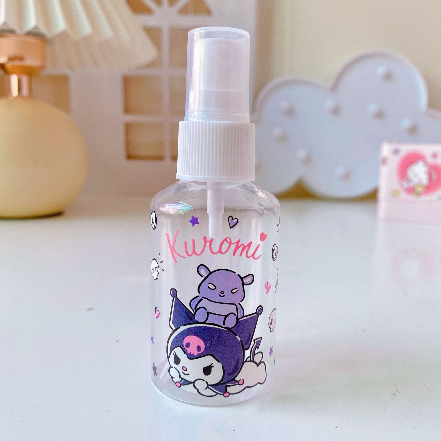 【T-0011】Japanese cute Kulomi portable trumpet spray bottle 50ML mosquito repellent alcohol perfume lotion travel bottling.