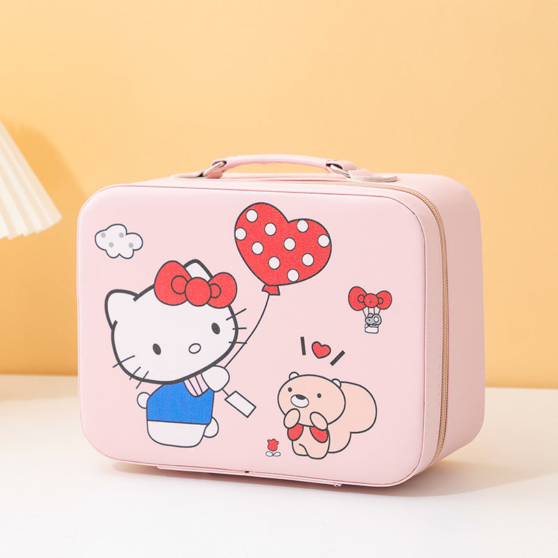 Cute Cartoon Kuromi Makeup Bag Large Capacity Portable Sanrio Makeup Box Colorful Makeup Guka Storage Box Wholesale