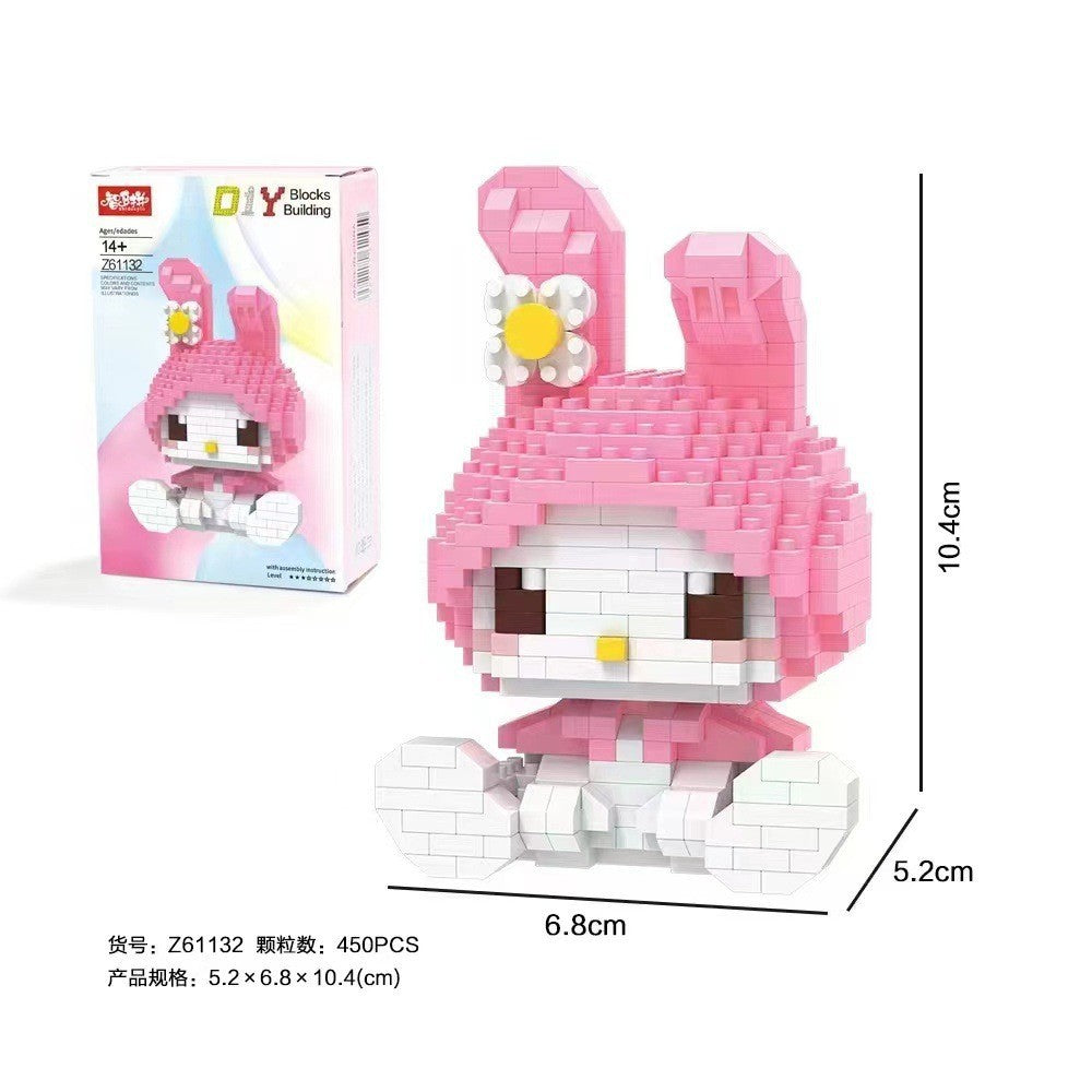 Micro particle patchwork blocks Sanrio cullomi melody kids girls gifts puzzle assembling toys wholesale