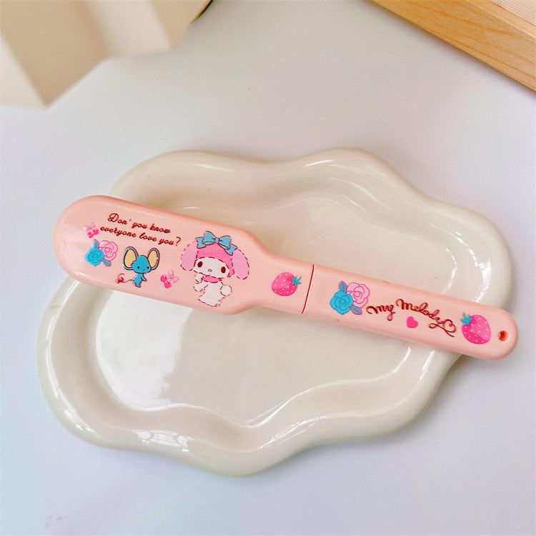 【DU-0053】New ugly fish cute mini girl heart hairdressing comb portable travel portable folding massage comb