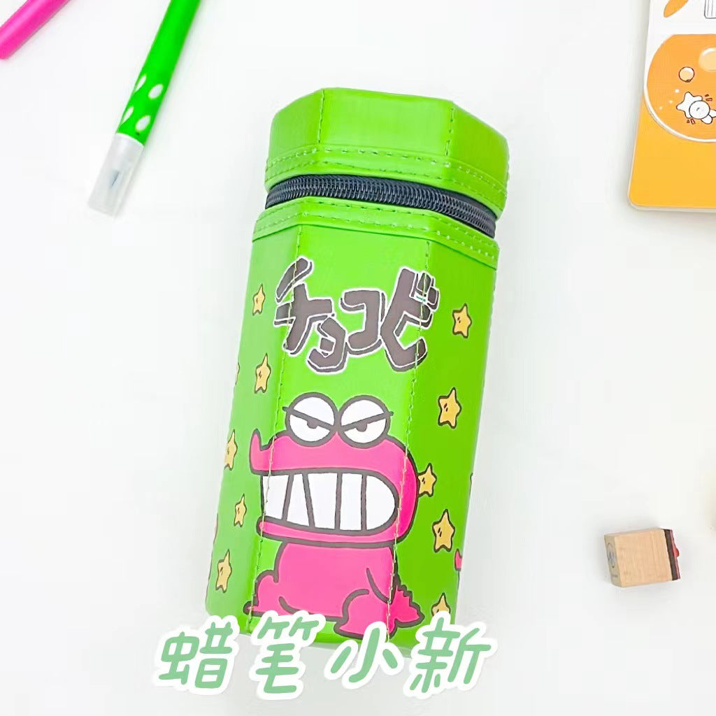 Octagonal cartoon pen holder, large capacity, cute Pacha dog pencil case, pencil case, student stationery pen case, Korean PU pen case