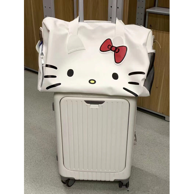 【B-0036】HelloKitty cartoon cute big bag one-shoulder bow Hello Kitty portable fitness bag slung bag.