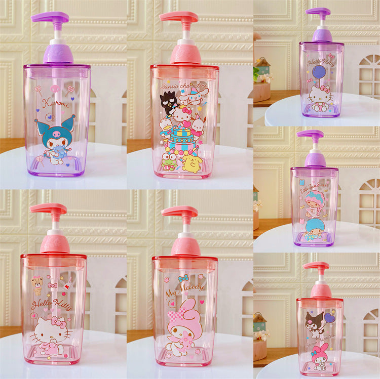 【T-0013】Japanese cartoon cute lotion bottle press plastic empty bottle laundry detergent shower gel portable travel sub bottle