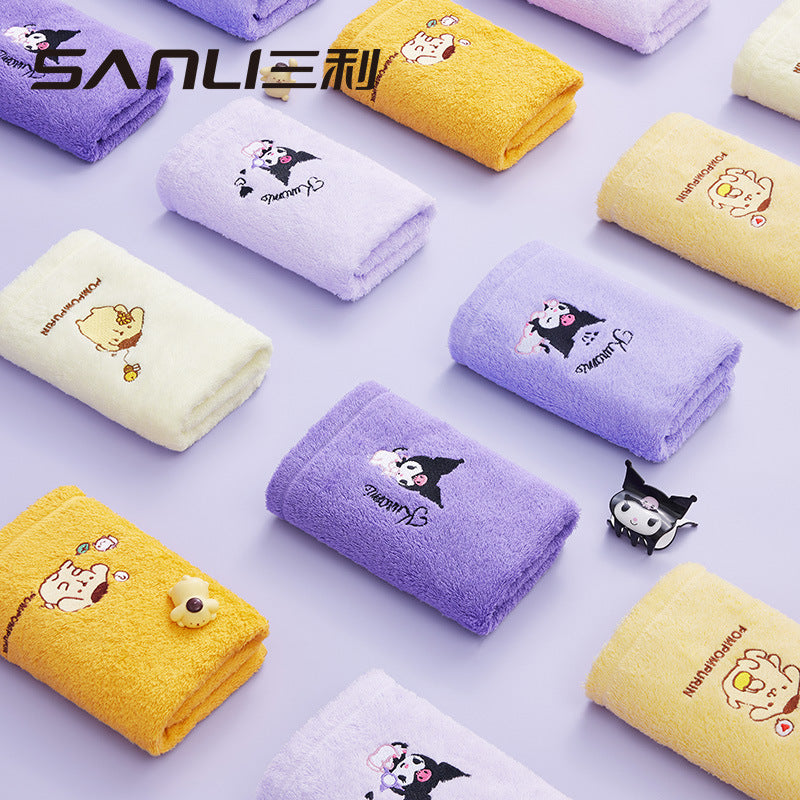 【T-0003】Sanli towel Sanrio kulomi towel couple face towel pudding dog cotton face towel hand embroidery face towel