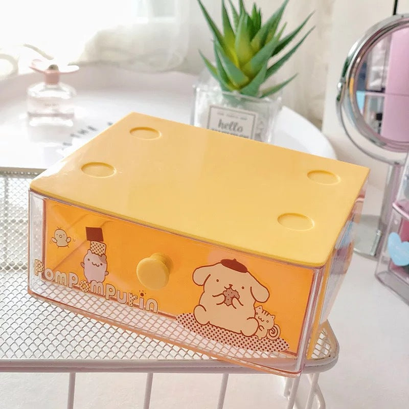 Cute girl heart desktop jewelry box mini drawer box cartoon storage box drawer sorting box