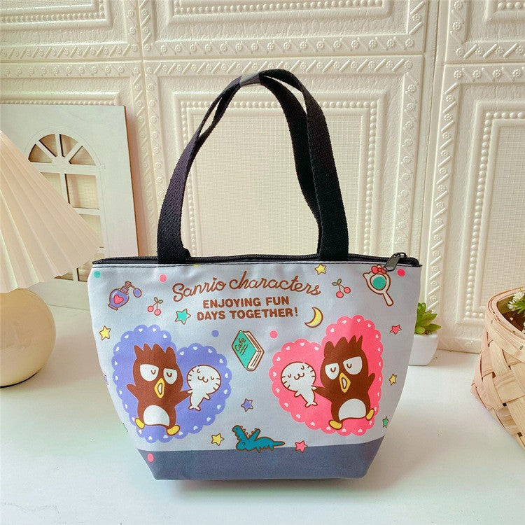 【BT-0010】New Japanese thermal insulation bag cute cartoon with meal portable canvas aluminum foil insulated lunch box bento bag cold bag