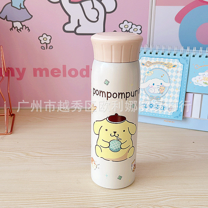 Cartoon mug portable 304 stainless steel direct drinking cups, large-capacity student drinking cups, innovative new tea cups.